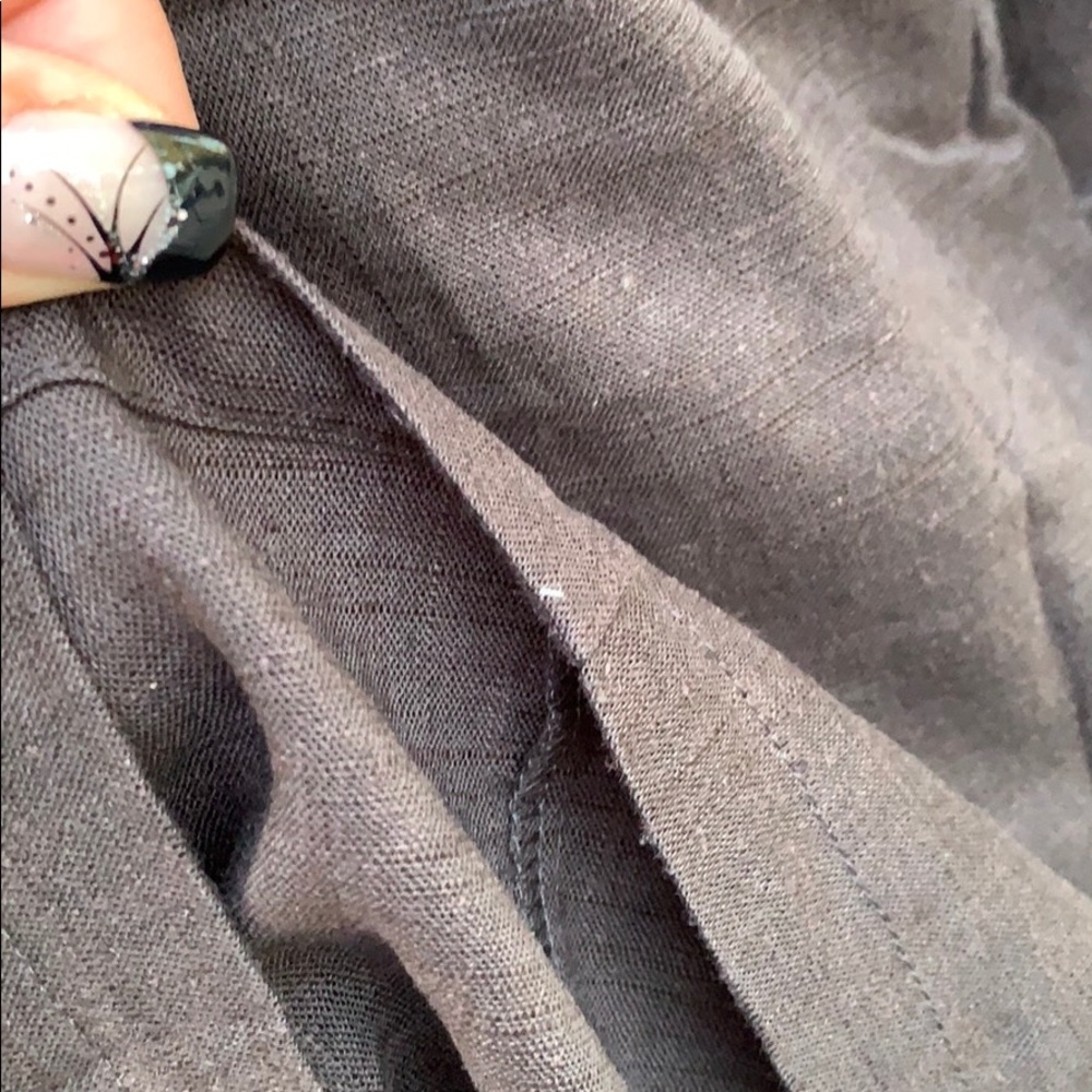 Charcoal Black Button Down Trench Jacket - Picture 8 of 9